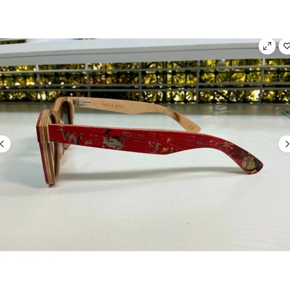 Woodzee Recycled Skateboard Sunglasses Size 53-24-147 (Malibu) Red/Grey - Picture 2 of 4